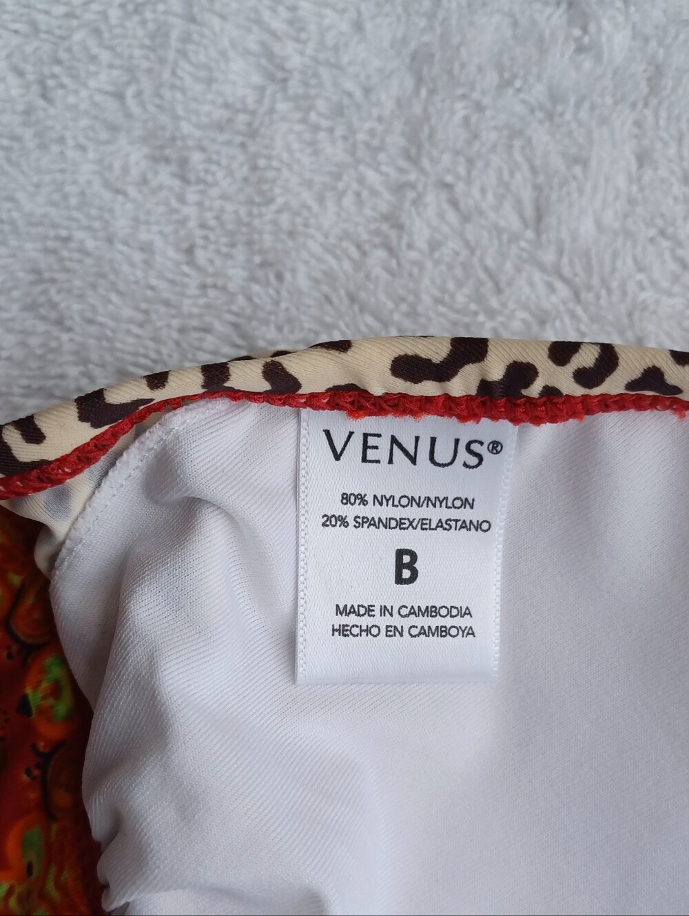 Venus Flirty Leopard Jungle Mosaic Bikini Set, Top Size B, Bottom Size 4 - Picture 9 of 15